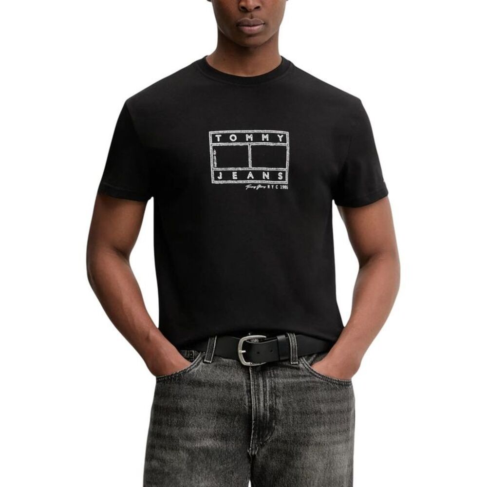 Tommy Hilfiger Jeans Black Recycled Cotton Men's T-Shirt